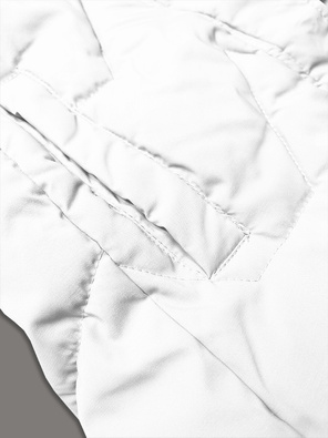 Biały bezrękawnik kamizelka damska z kapturem