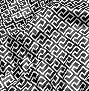 Czarna dwustronna przejściowa kurtka damska z kapturem geometryczne wzory