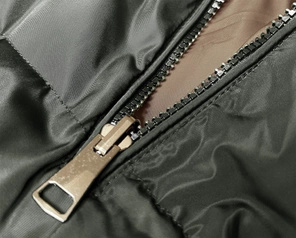 Zielono beżowy długi dwustronny damski bezrękawnik kamizelka z kapturem