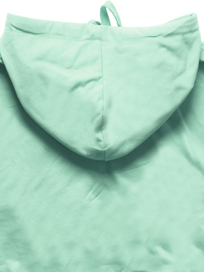 Pistacjowa bluza z kapturem basic kangurka gładka wygodna sportowa dresowa