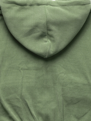 Oliwkowy prążkowany dres komplet z kapturem