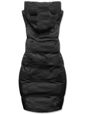 Granatowo czarna dwustronna kamizelka bezrękawnik z kapturem