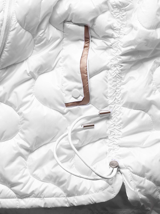 Biały bezrękawnik kamizelka ze ściągaczem regulowanym po bokach