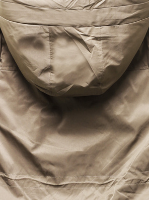 Beżowa kapitalna damska kurtka przejściowa z podwijanymi rękawami