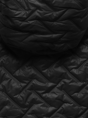 Czarnobeżowy damski unikalnie pikowany bezrękawnik na futerku