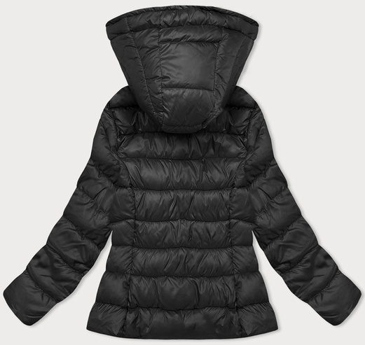 Czarna genialna pikowana kurteczka z kapturem