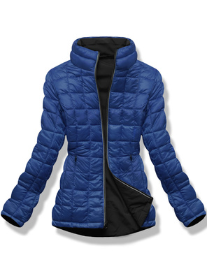 Czarno-granatowa damska przejściowa kurtka dwustronna