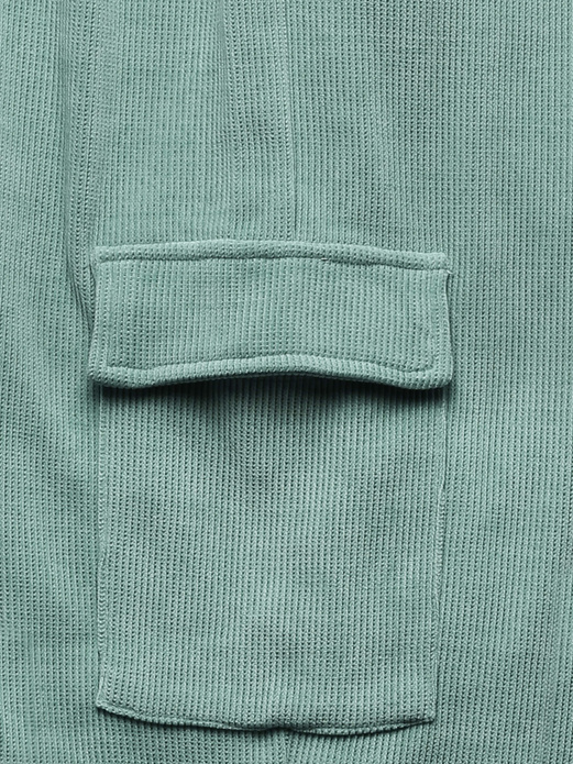 Miętowy prążkowany dres komplet ze stójką