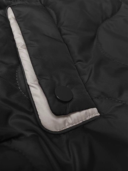 Czarny krótki bezrękawnik kamizelka z kapturem