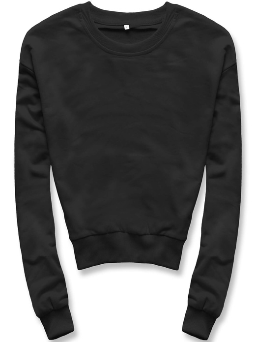 Czarna wygodna gładka bluza dresowa basic
