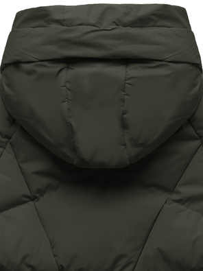 Ciemnozielona kapitalna pikowana zimowa kurtka