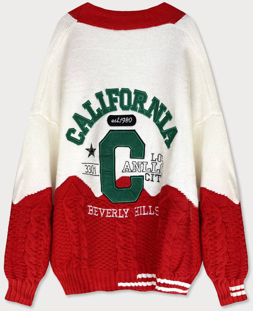 ROZPINANY KARDIGAN CALIFORNIA CZERWONY (1122#)
