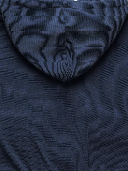 Granatowy dres komplet z kapturem ze wstawkami