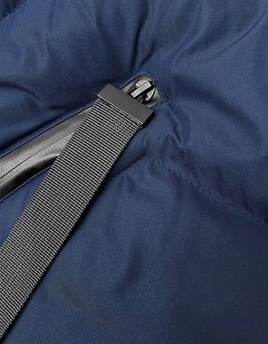 Granatowa pikowana kurtka z kapturem