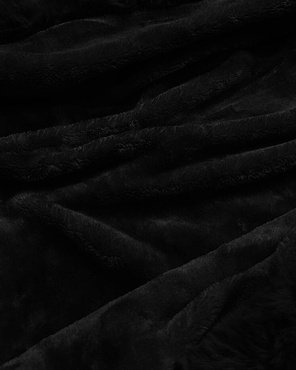 Czarna jeansowa zimowa kurtka płaszczyk futro