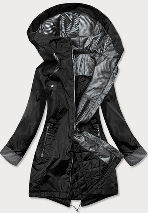 Czarna przejściowa kurtka damska parka plus size