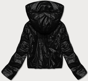 Czarna błyszcząca kurtka przejściowa na suwak