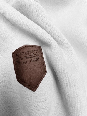 Biało brzoskwiniowa unikalna bluza damska z kapturem