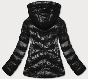 Czarna lux zimowa pikowana kurtka