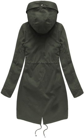 Ciemnozielona zimowa ciepła kurtka parka na futrze PLUSZIZE