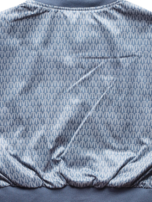 Niebieska krótka kurtka bomberka we wzorki