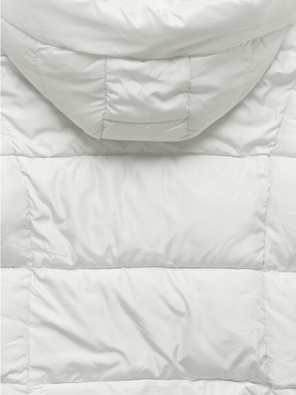 Ecru fantastyczna damska zimowa kurtka z kapturem