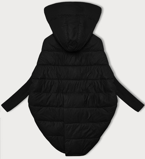 Czarna unikalna asymetryczna damska kurtka oversize