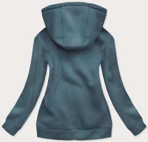 Szaroniebieska zapinana damska bluza z kapturem