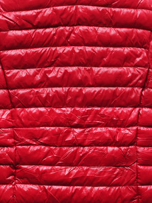 Czerwona lekka przejściowa kurtka damska ze stójką