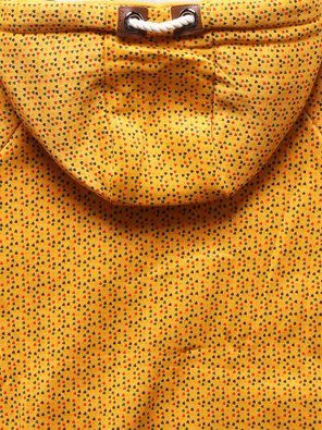 Żółta genialna bluza damska z kapturem w malutkie serduszka