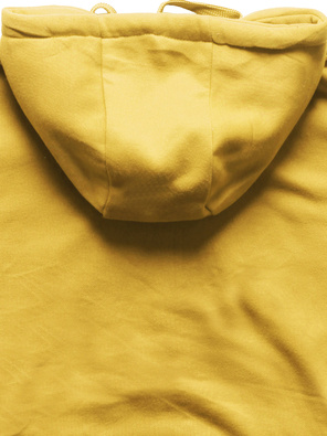 Żółta damska bluza dresowa z kapturem kangurka