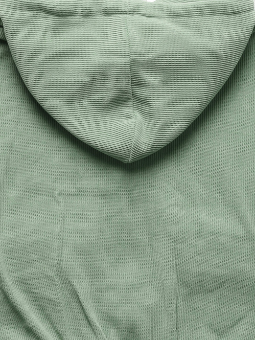 Miętowy prążkowany dres komplet z kapturem