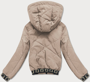 Ciemnobeżowa bomberka z kapturem