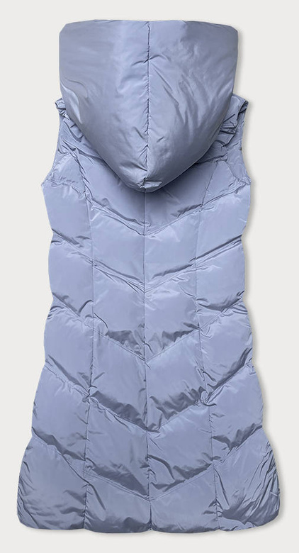 Wrzosowy pikowany bezrękawnik kamizelka z kapturem