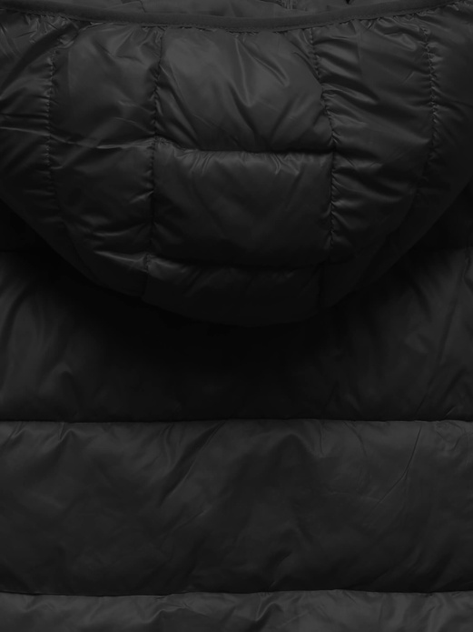 Czarna zimowa damska kurtka z kapturem