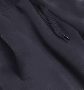 Ciemnogranatowe damskie dresowe spodnie casualowe z kieszeniami i ściągaczem