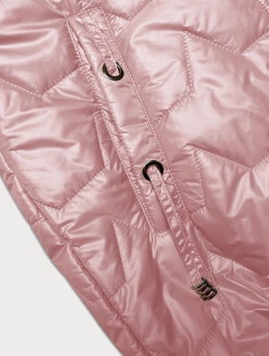 Różowy dwukolorowy czadowy bezrękawnik kamizelka damska z kapturem ściągacz