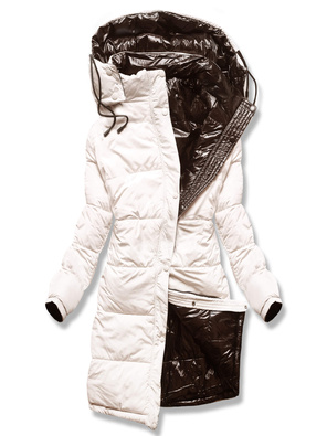 Brązowa Ecru dwustronna zimowa kapitalna kurtka damska