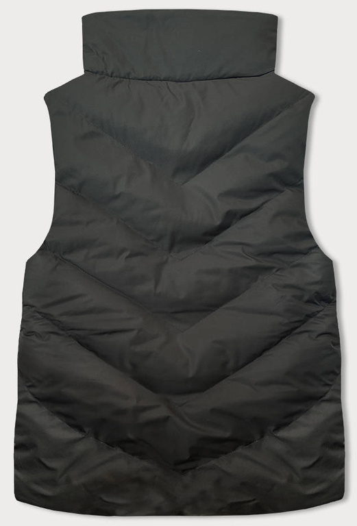 Khaki puchowy dwustronny bezrękawnika kamizelka ze stójką