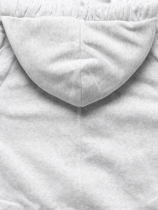 Szara rewelacyjna damska bluza typu long z kapturem