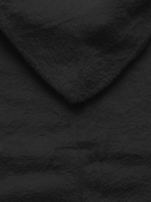 Czarna genialna długa wełniana narzutka alpaka