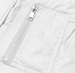 Biały dwustronny bezrękawnik kamizelka krata