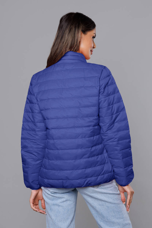 Granatowa urocza kurtka pikowana ze stójką