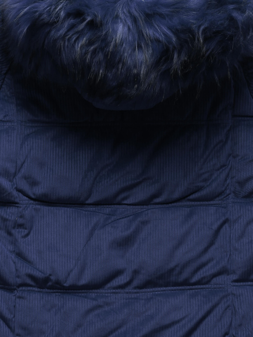 Granatowa damska kurtka sztruksowa z kapturem