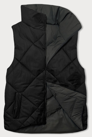 Khaki puchowy dwustronny bezrękawnika kamizelka ze stójką