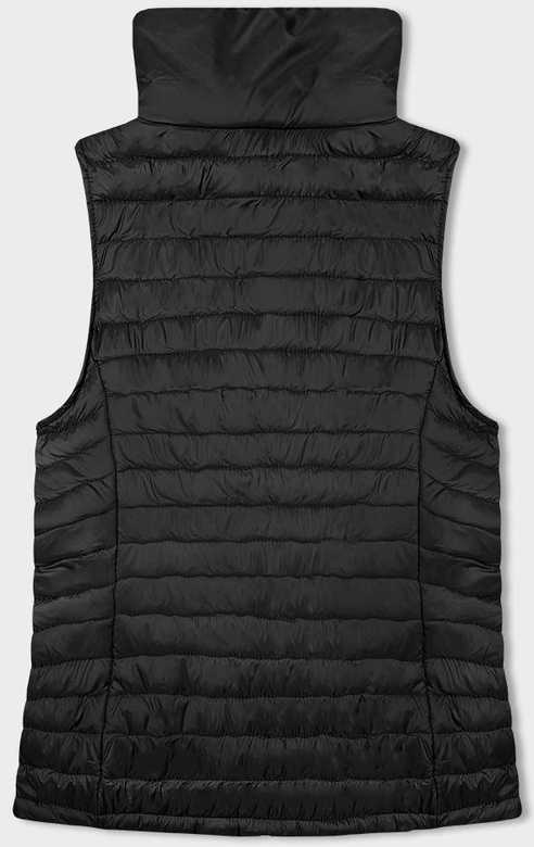 Czarny przejściowy leciutki bezrękawnik kamizelka ze stójka