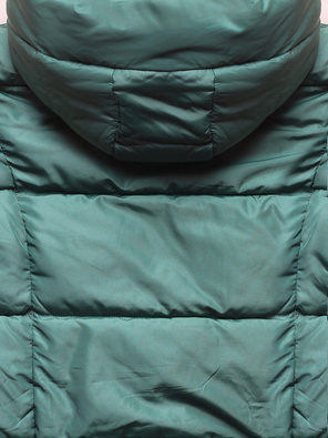 Ciemnozielona fantastyczna damska zimowa kurtka z kapturem