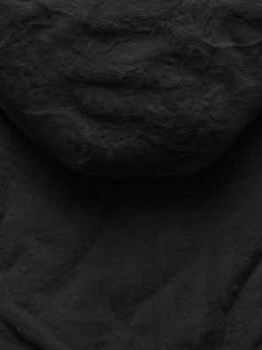 Czarna damska dwustronna  kurtka zimowa na futrze