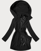 Czarny damski luźny pikowany płaszcz