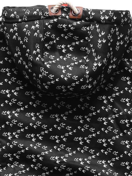 Czarna rozpinana bluza damska z kapturem w jaskółki